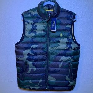 Polo Packable Down Vest Jacket Camo